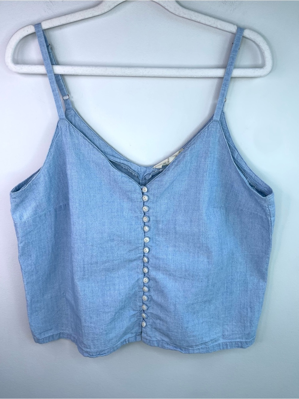 Madewell Light Blue Denim Full Button-Front Cami Top Size 10